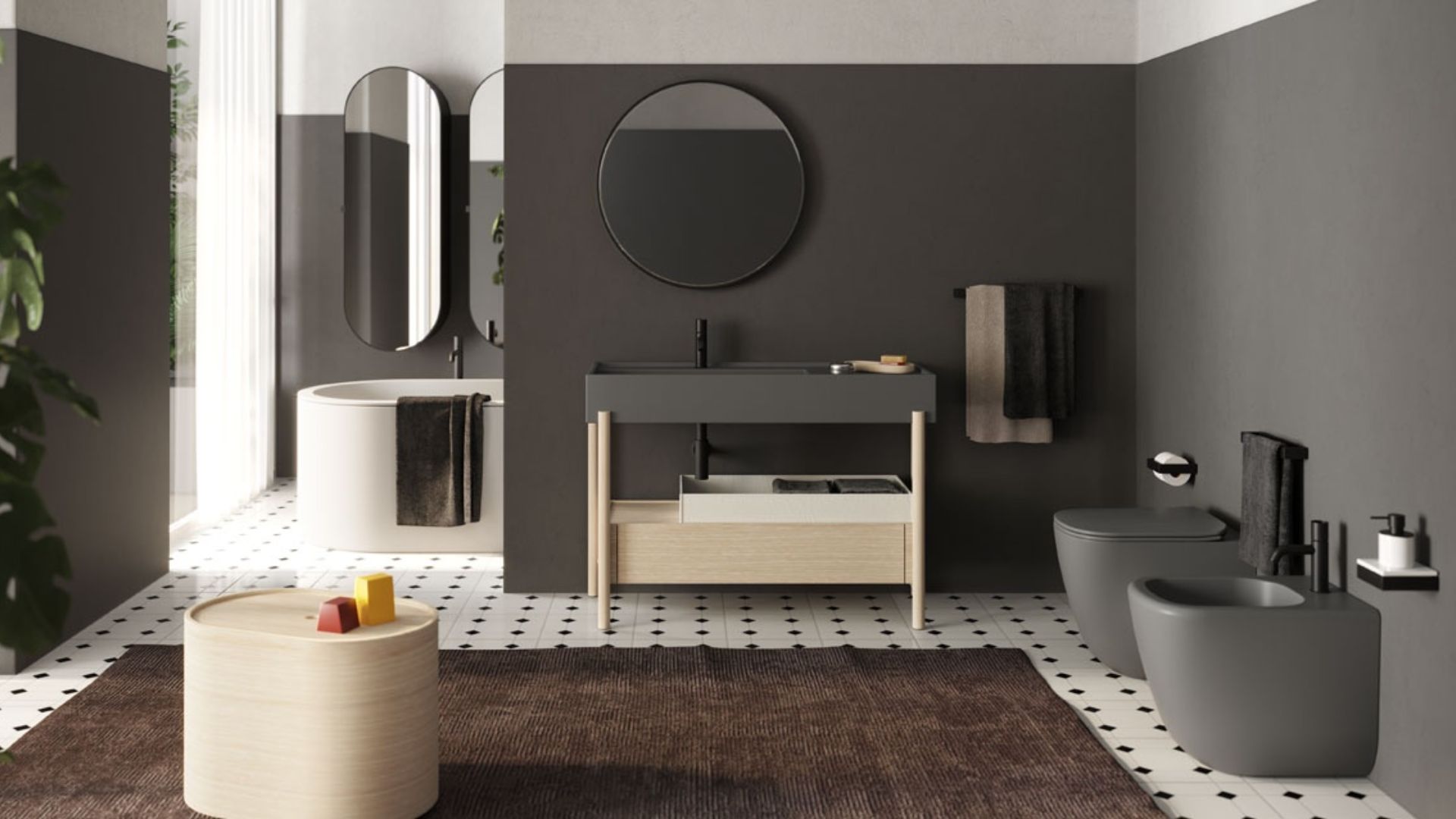 Cielo Italian ceramic bathroom fixtures on display at BeDESIGN Houston