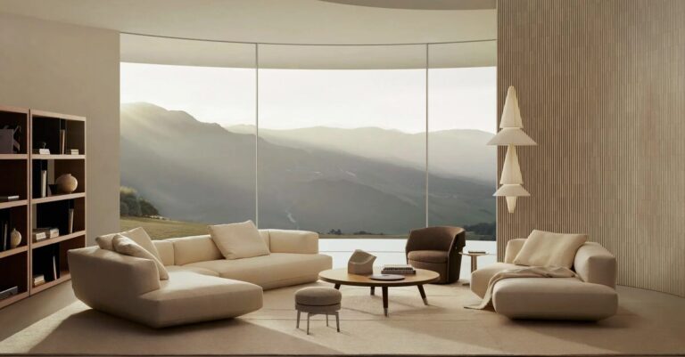Flexform Loungescape modular sofa with deep, generous seating at BeDESIGN Houston