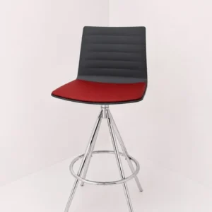 Andreu World Flex High Back Barstool – Grey and Red